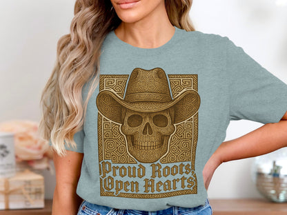 Proud Roots Open Hearts Skull Graphic Shirt