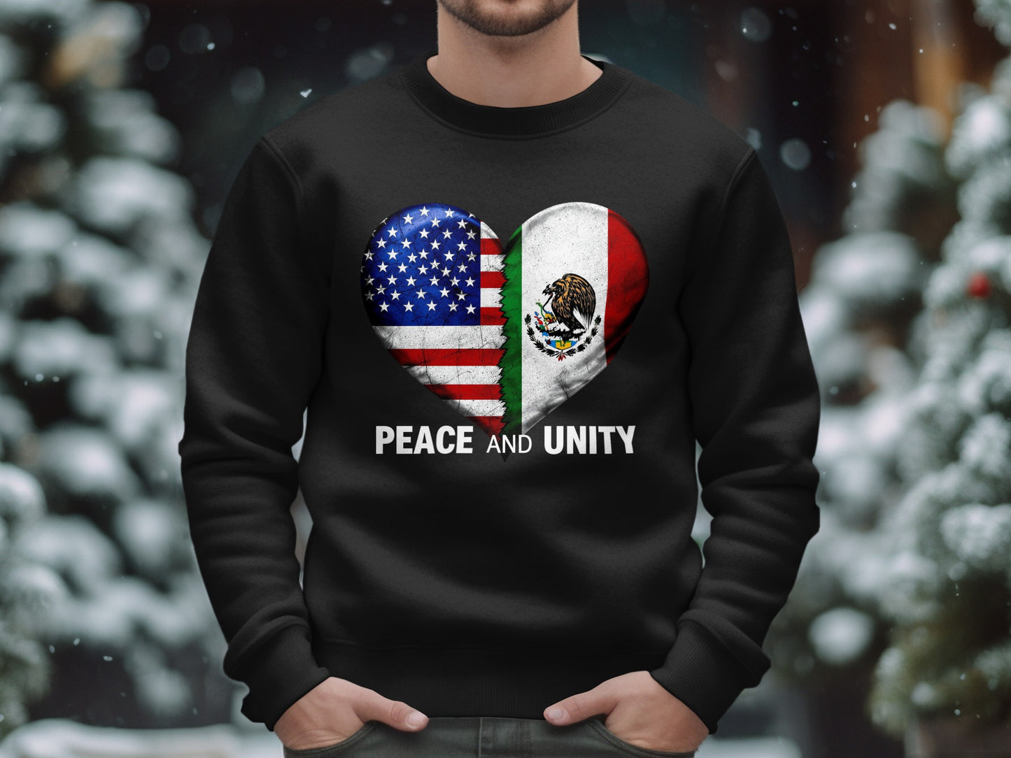 Peace and Unity Flags Heart Design Sweatshirt Product