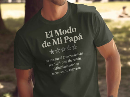 Funny Dad Mode T-Shirt | Dia De los Padres Gift El Modo de Mi Papá" Graphic Review T-Shirt