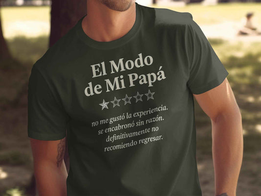 Funny Dad Mode T-Shirt | Dia De los Padres Gift El Modo de Mi Papá" Graphic Review T-Shirt