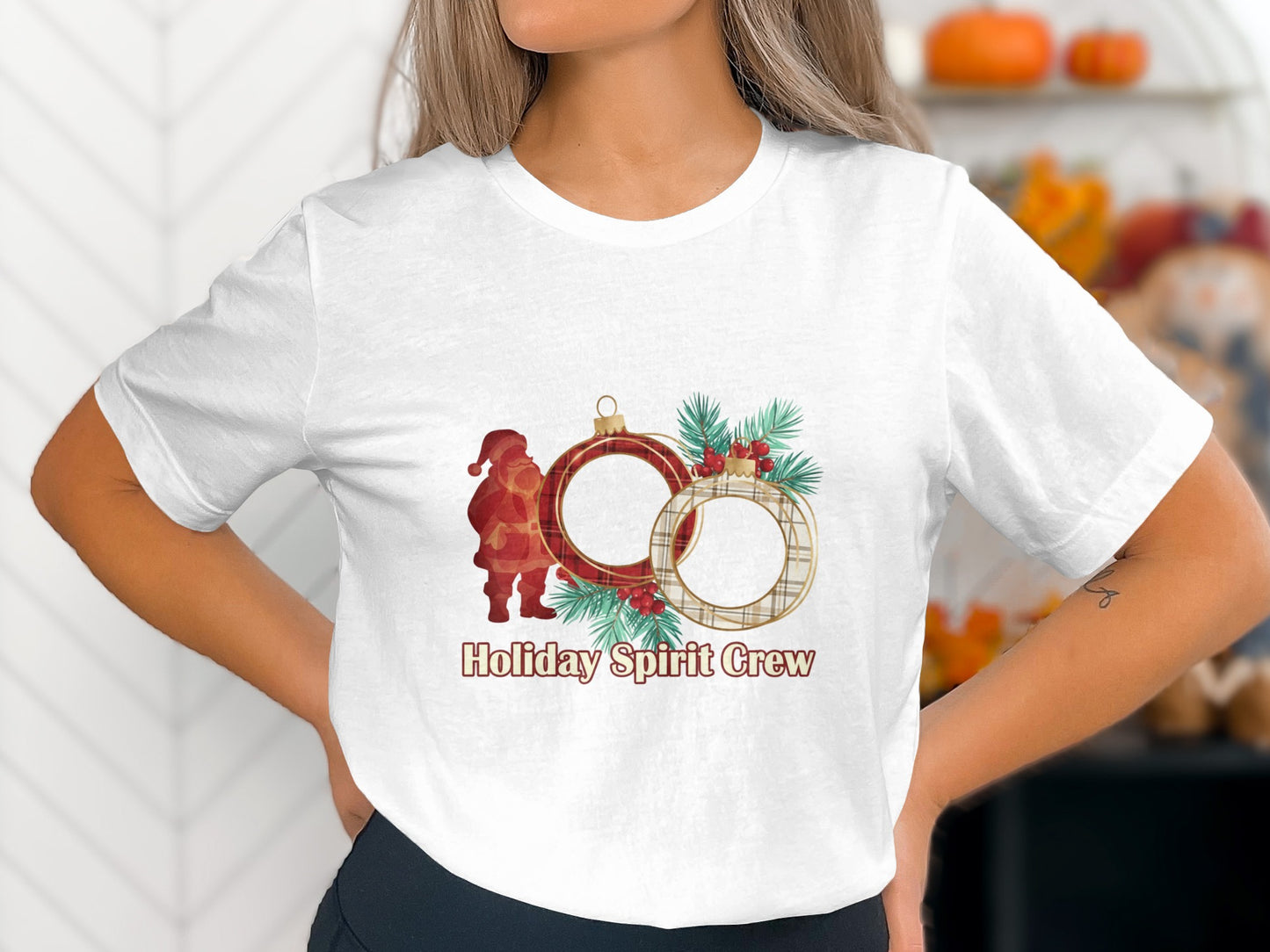 Holiday Spirit Crew Festive Graphic Tee