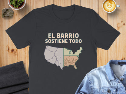 El Barrio Sostiene Todo USA Map T-shirt product
