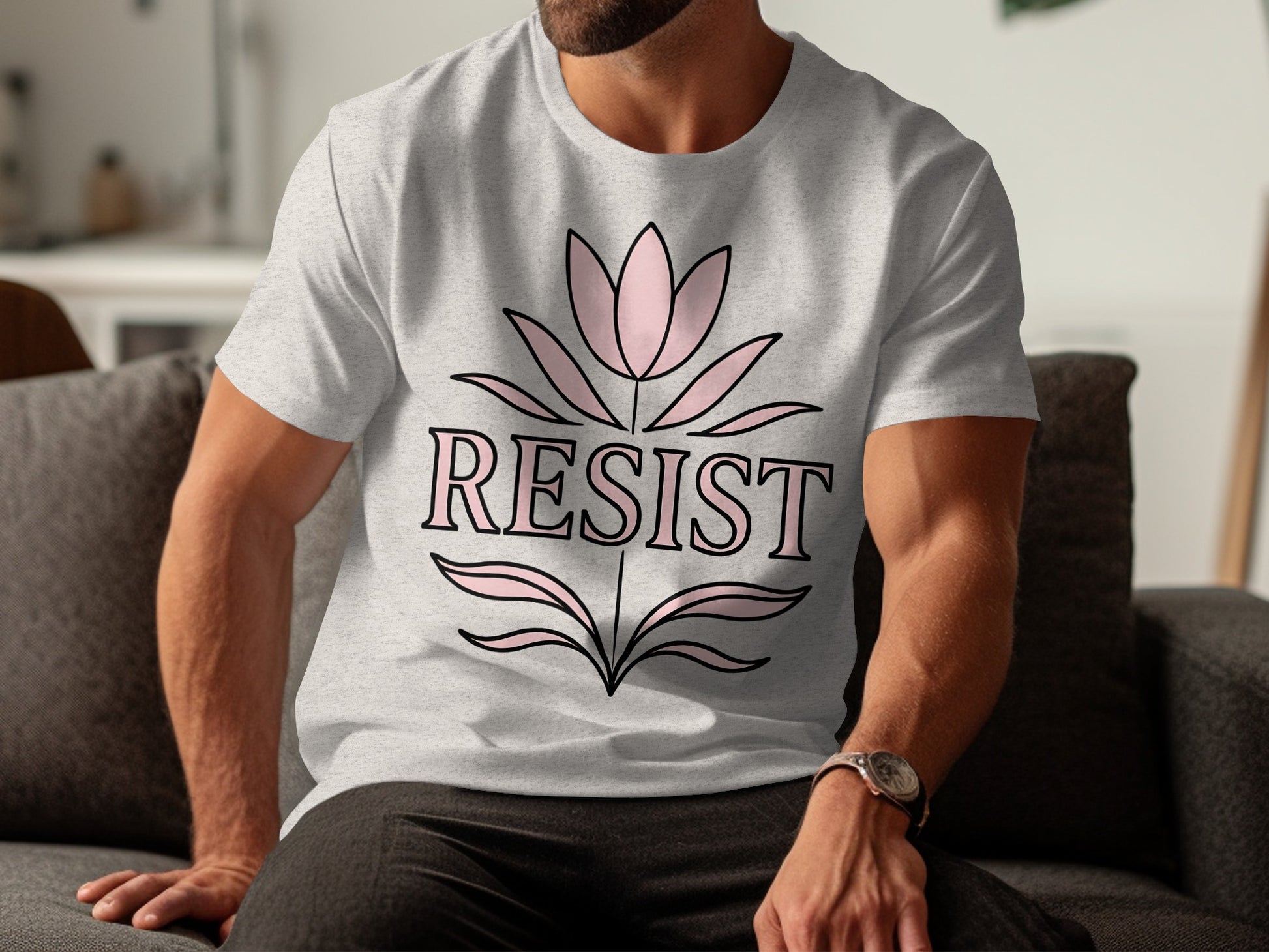 Resist Motivational Phrase Printed T Shirt product
