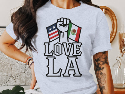 Love LA Graphic Tee with Raised Fist Design product type