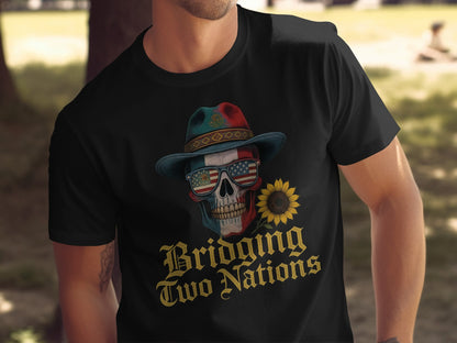 Bridging Two Nations Skull Graphic T-shirt product