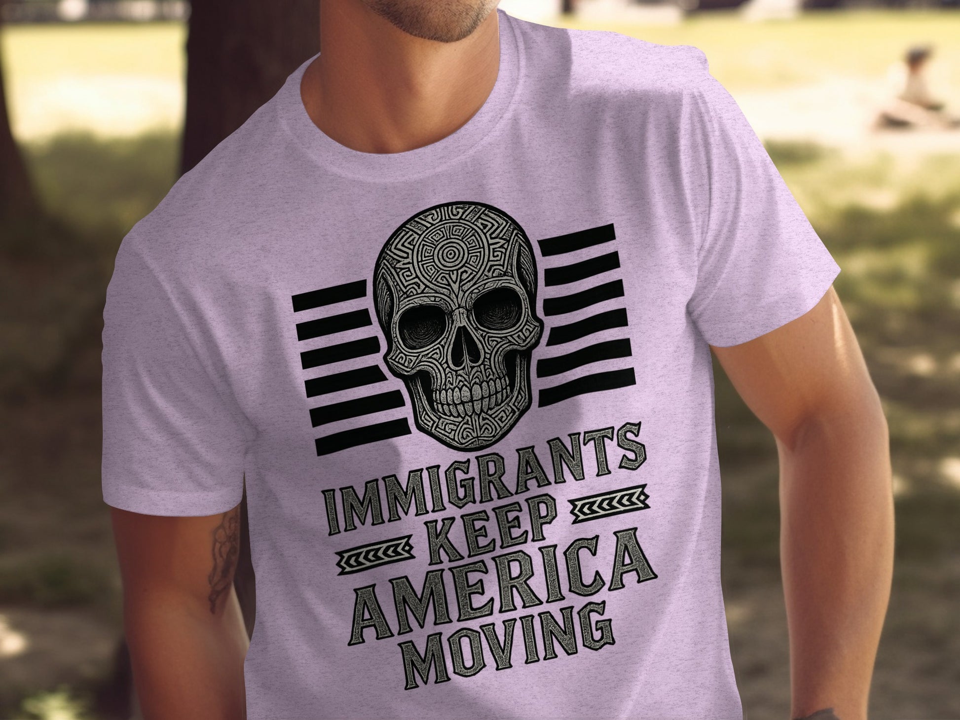 Immigrants Keep America Moving Skull Design Shirt