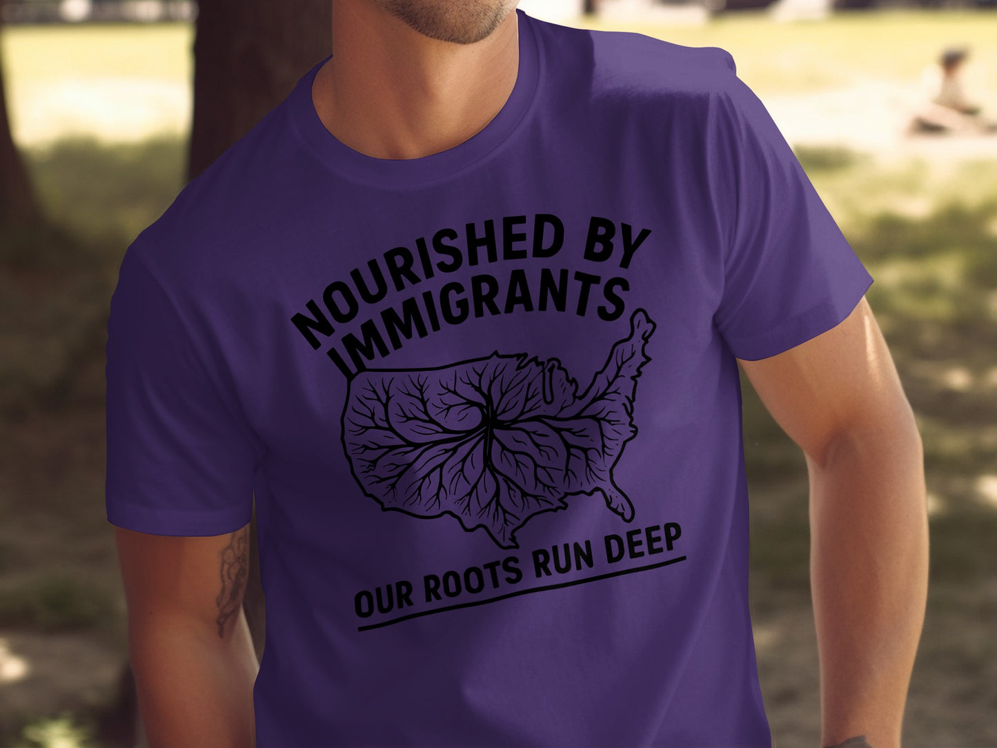 Nourished by Immigrants Our Roots Run Deep T-shirt