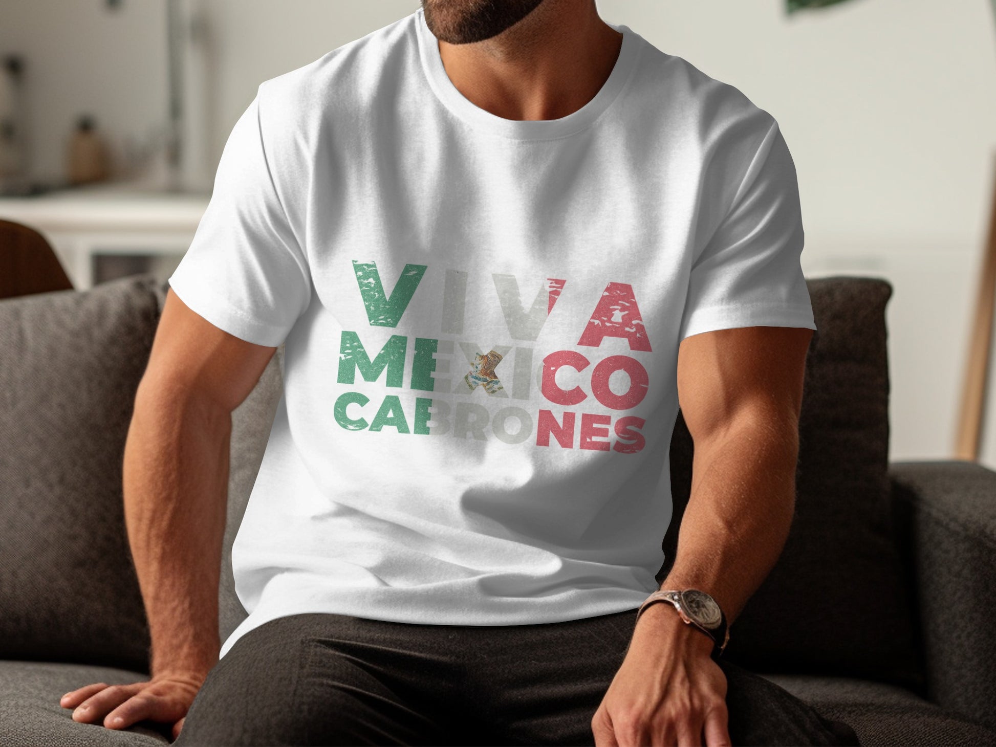 Viva Mexico Cabrones Graphic White T-shirt product