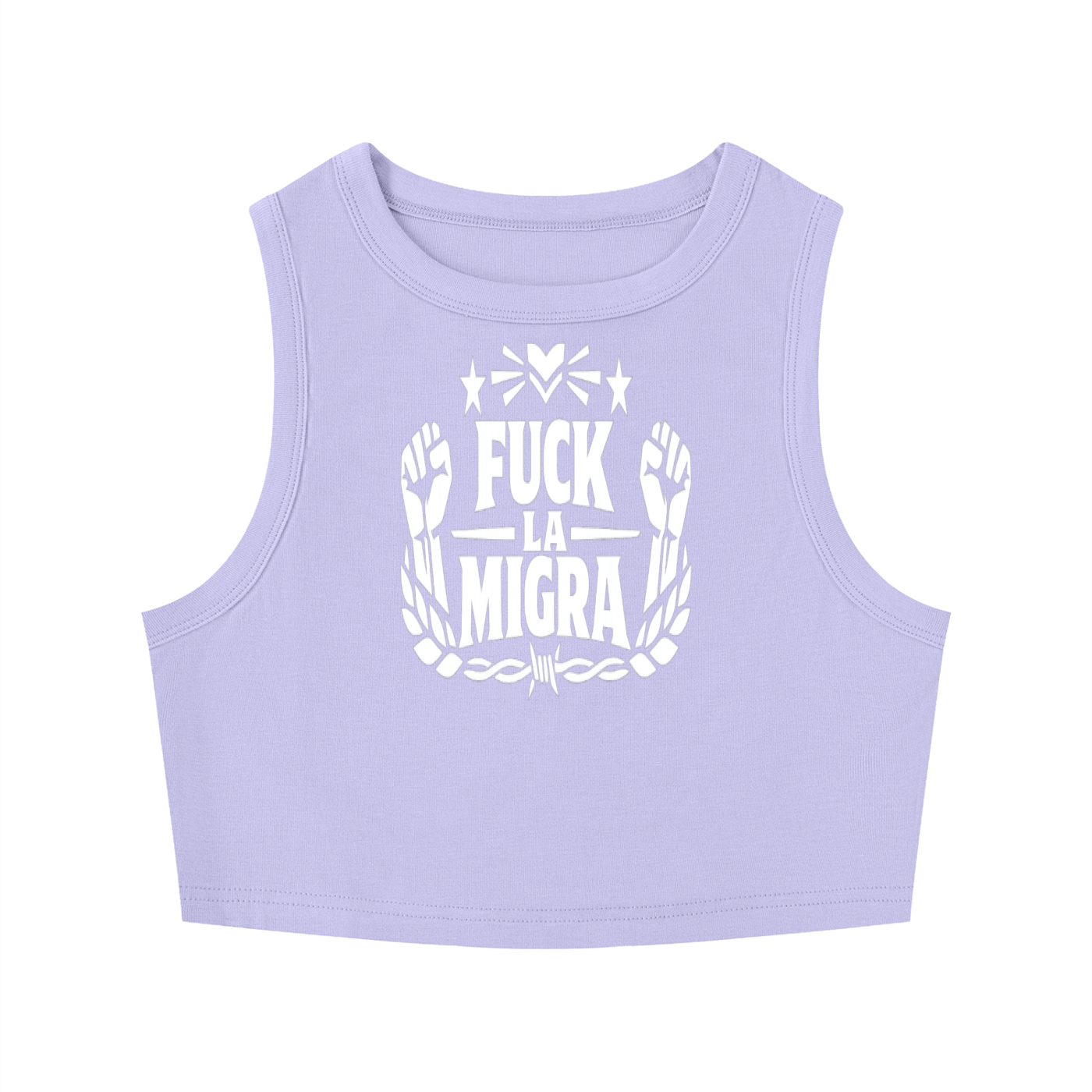 Fuck La Migra Women's Tight Crewneck Crop Tank Top