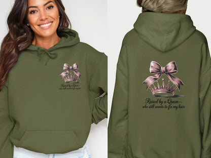 Raised By A Queen Crown Design Hoodie product