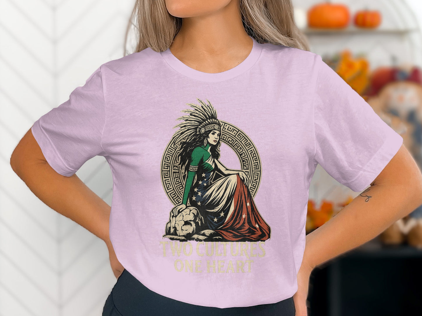 Artistic Two Cultures One Heart Graphic T-Shirt product