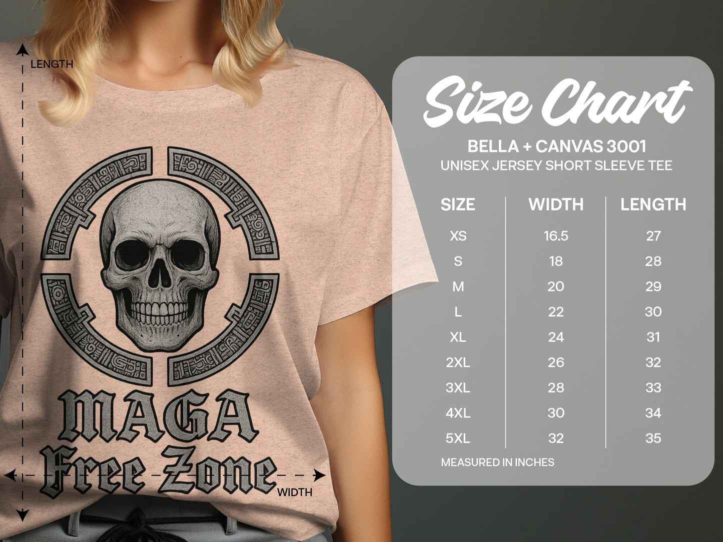 MAGA Free Zone graphic unisex shirt with skull design