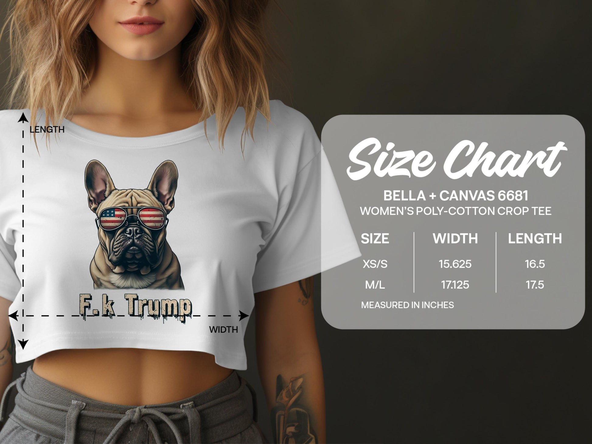 Patriotic Bulldog Women's Cropped Tee Trump product