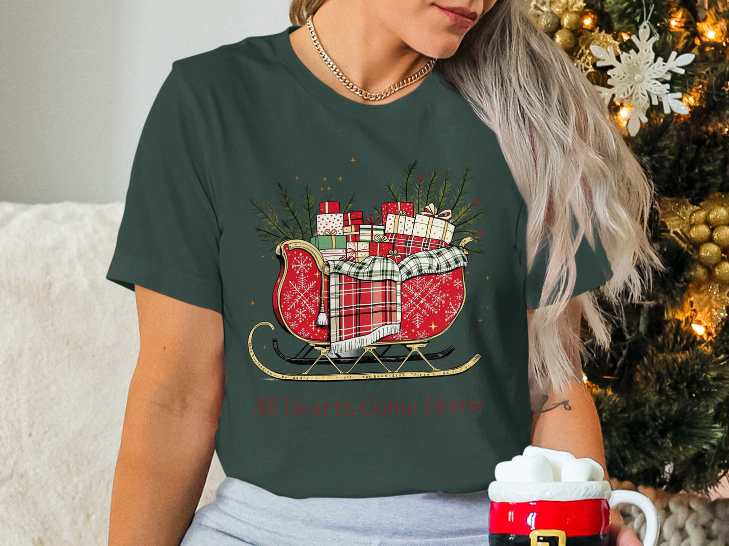 All Hearts Come Home Festive Graphic T-shirt