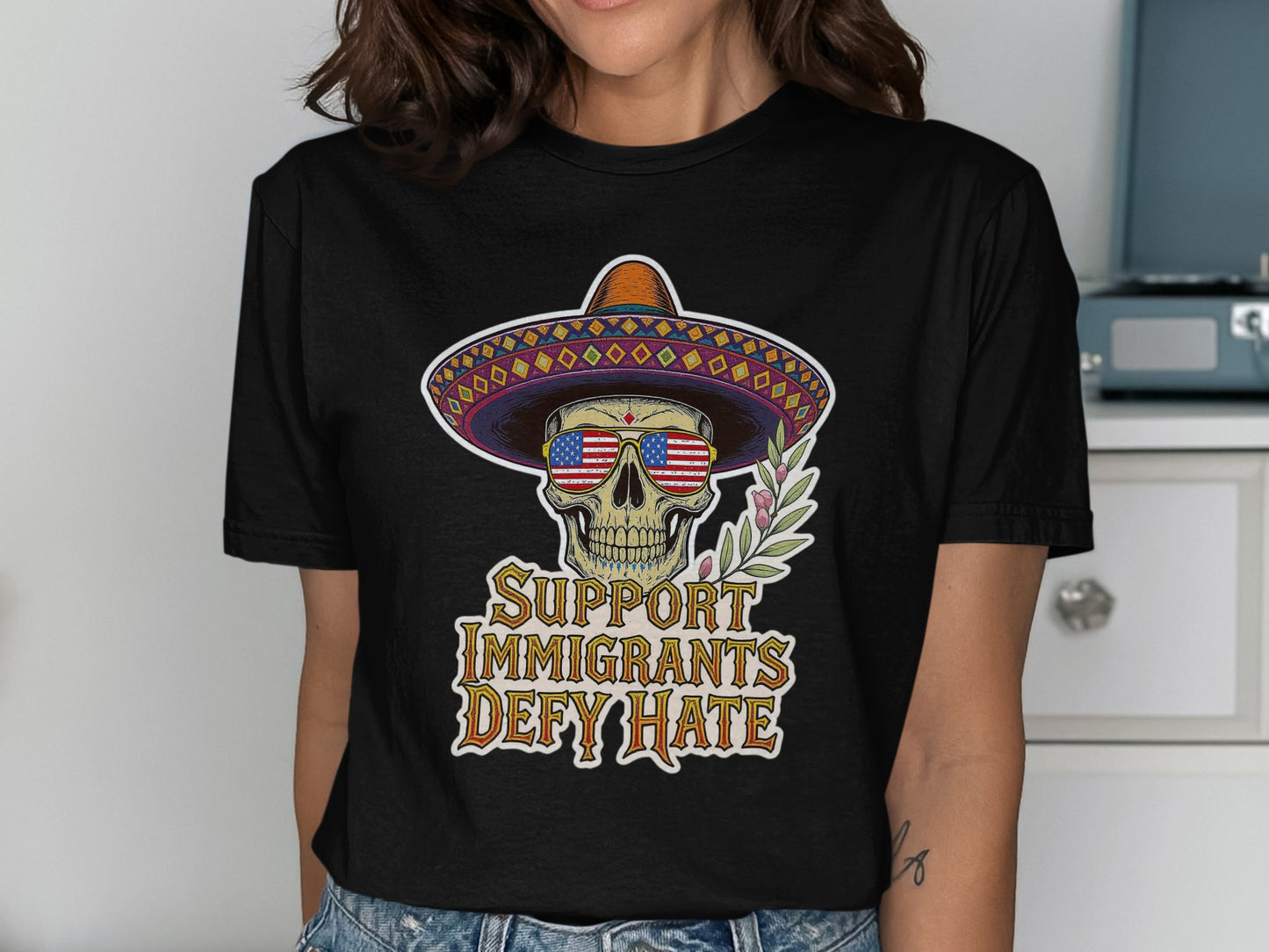 Support Immigrants Defy Hate Graphic T-Shirt product type