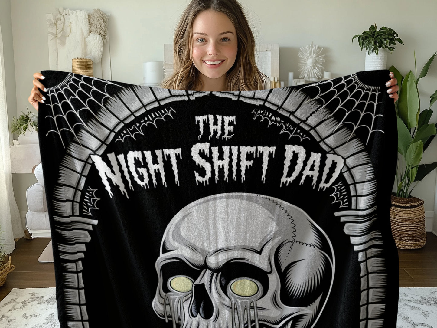 The Night Shift Dad Skull Themed Blanket product