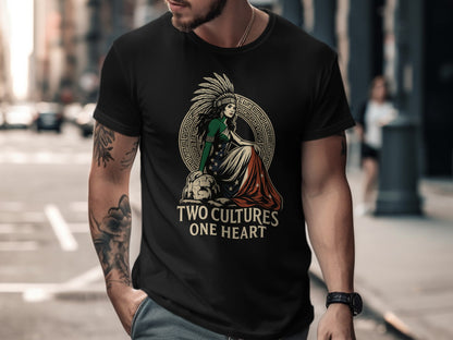 Two Cultures One Heart Graphic Tee Shirt product type