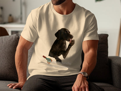 Cute Dog Licking Popsicle on Comfortable T-Shirt product type
