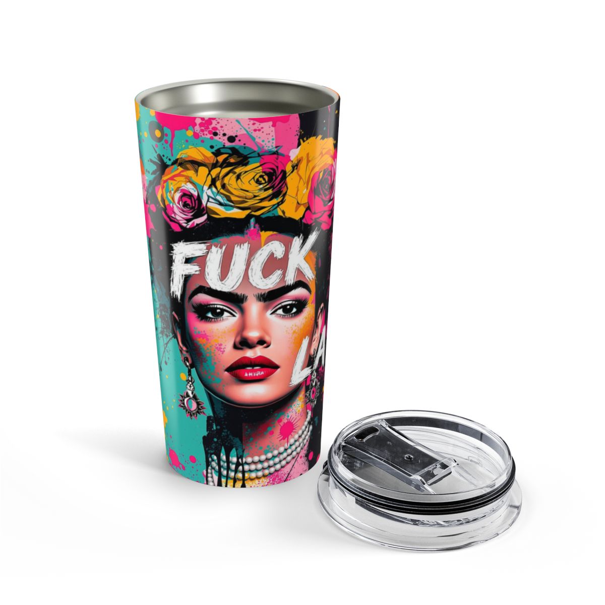 Colorful Artistic Frida Kahlo Insulated Tumbler