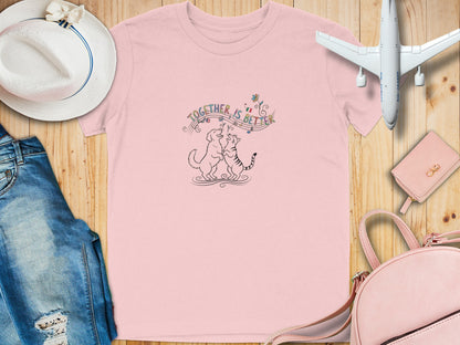 Together Is Better Cute Cat Design T-shirt
