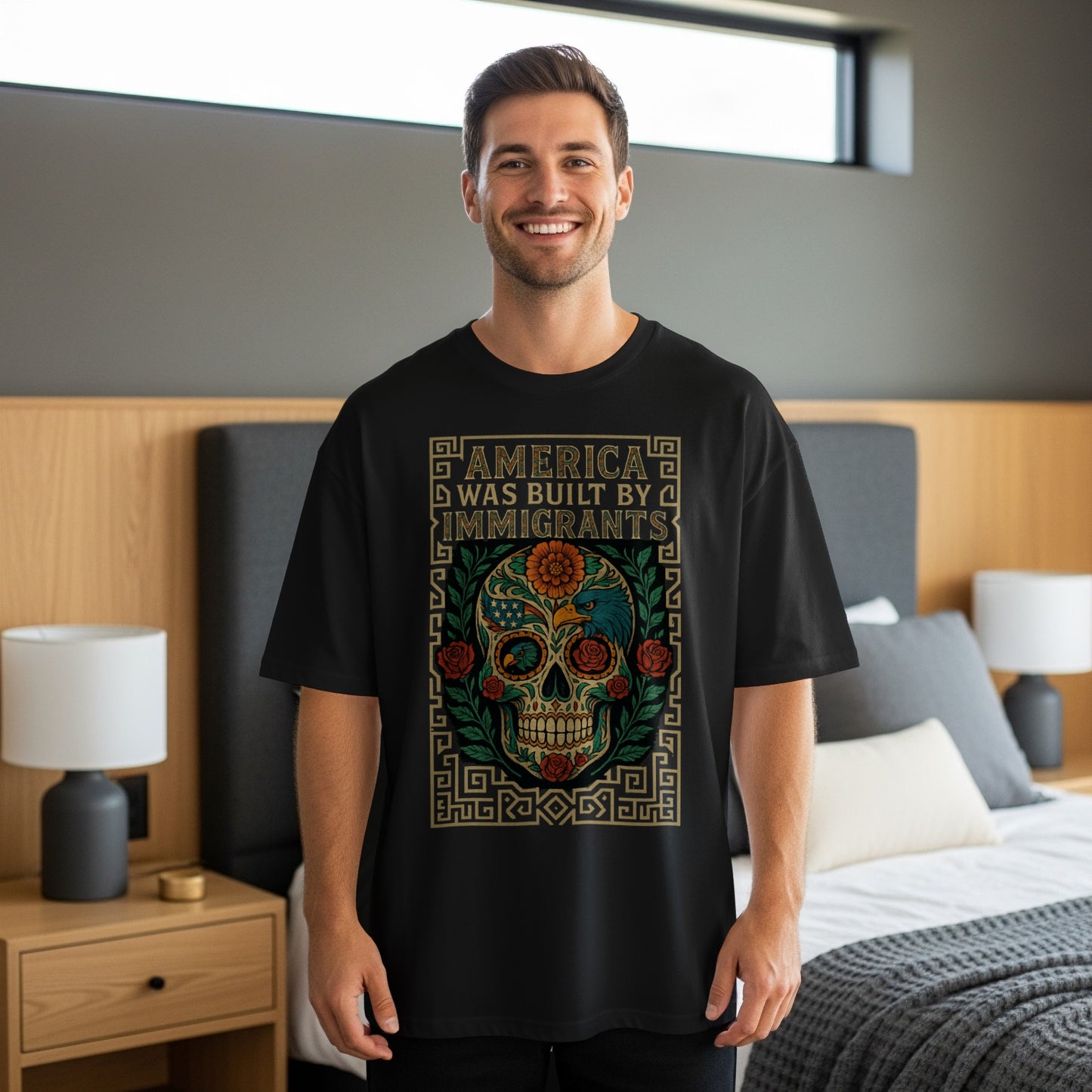 America Was Built By Immigrants Graphic T-shirt