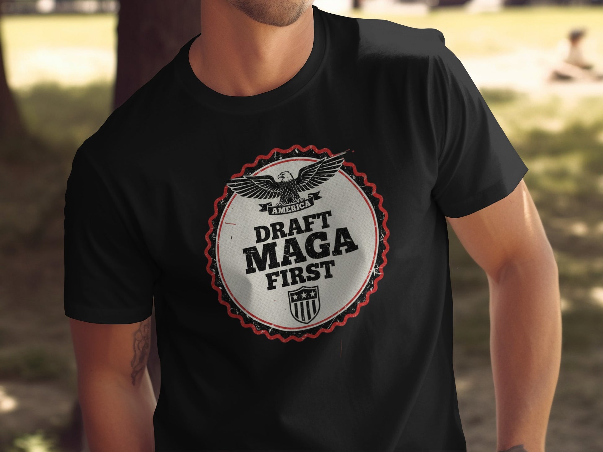 Draft MAGA First America Eagle Design Shirt