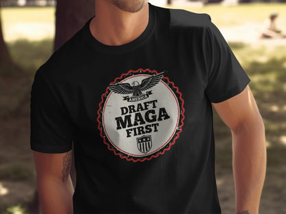 Draft MAGA First America Eagle Design Shirt