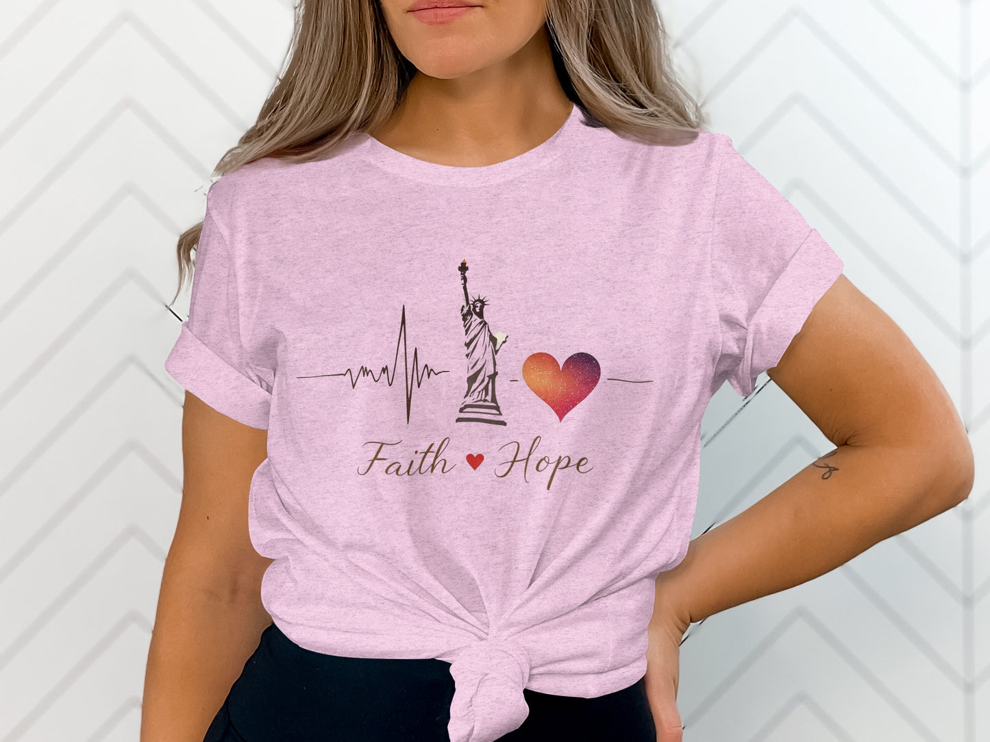 Faith Hope Liberty Heartbeat Graphic T-Shirt product type