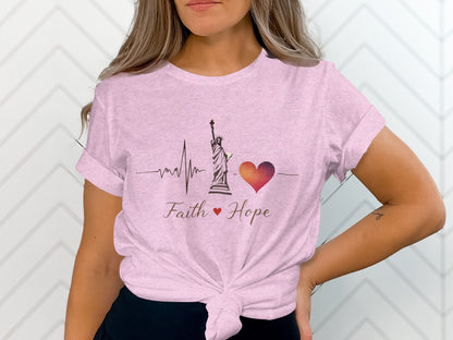 Faith Hope Liberty Heartbeat Graphic T-Shirt product type