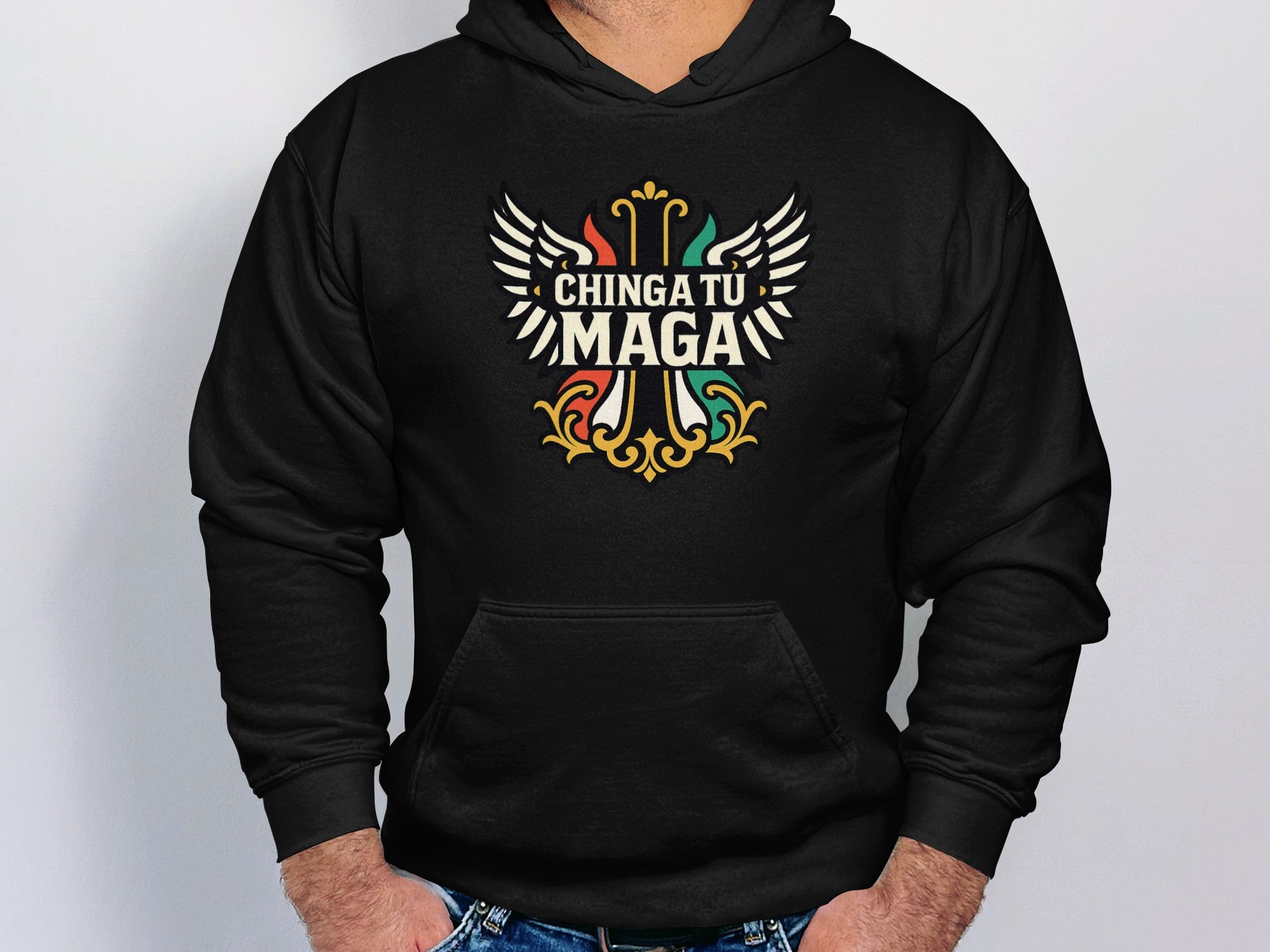 Chinga Tu Maga Hoodie Expressive Statement Clothing Product