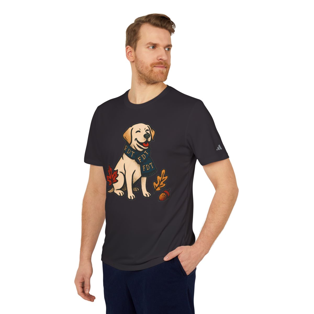 Cute Dog with Leaves Graphic T-shirt product