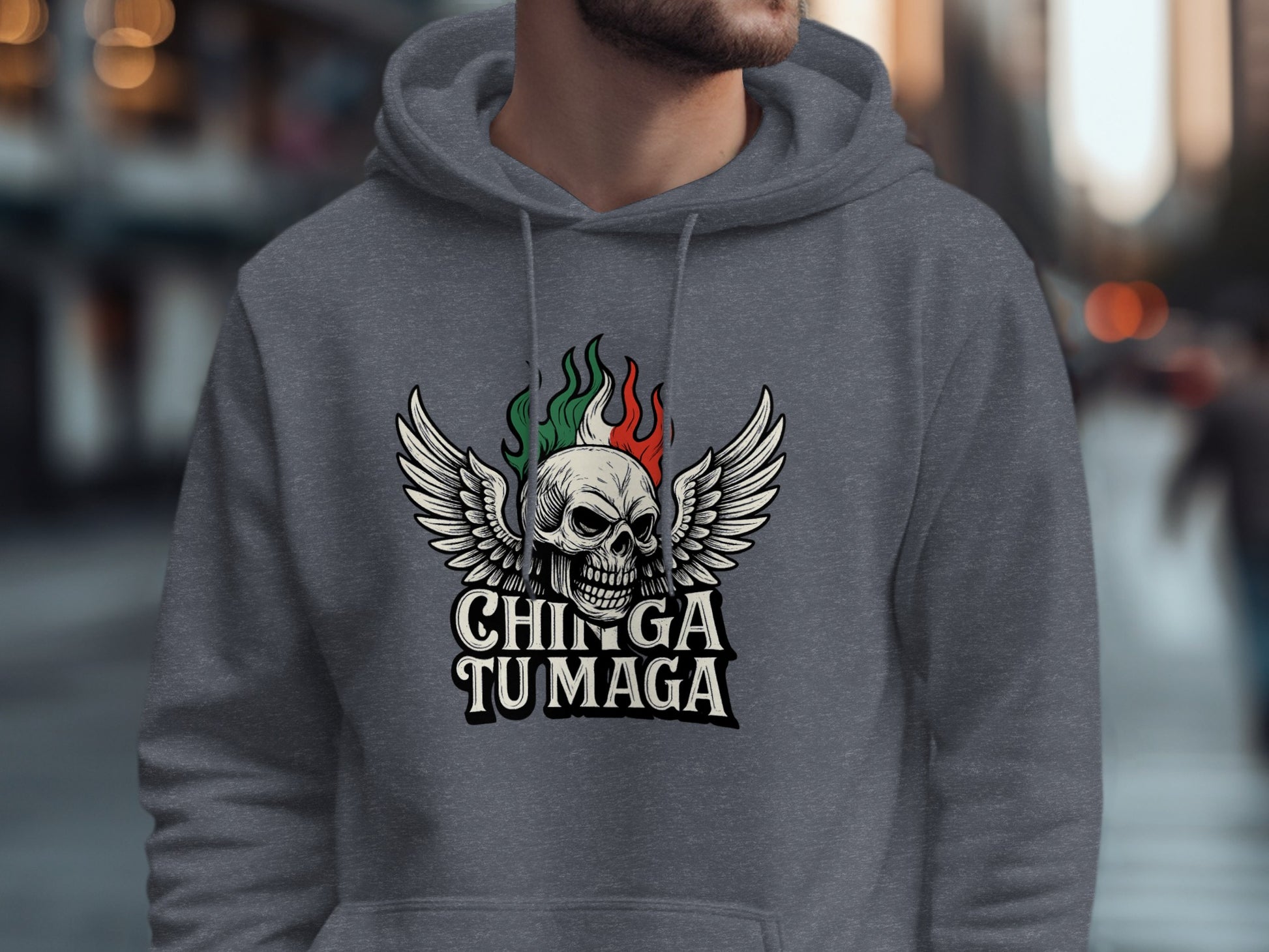 Chinga Tu Maga Skull Wings Hoodie product