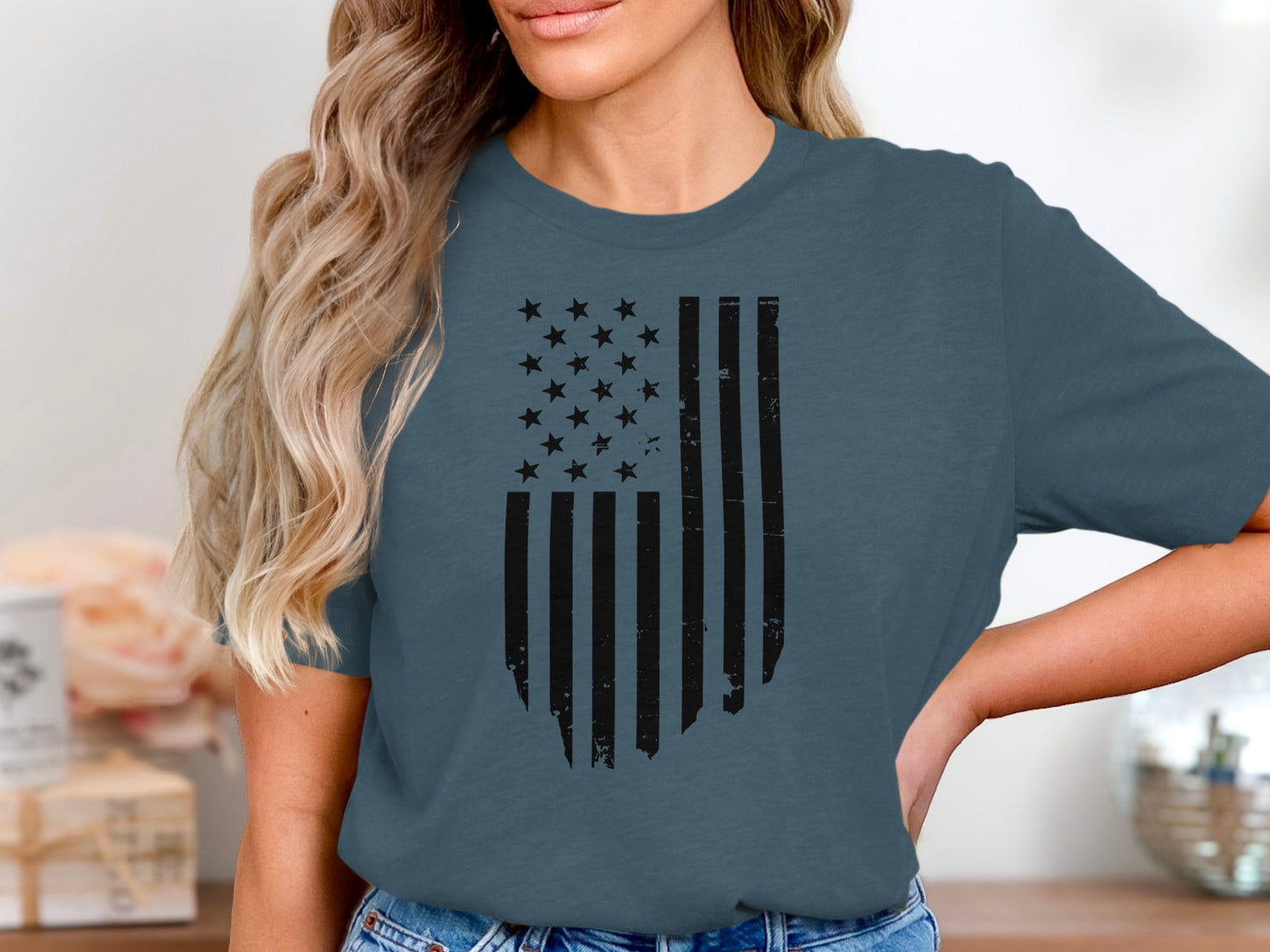 Distressed American Flag Graphic Tee shirt product type