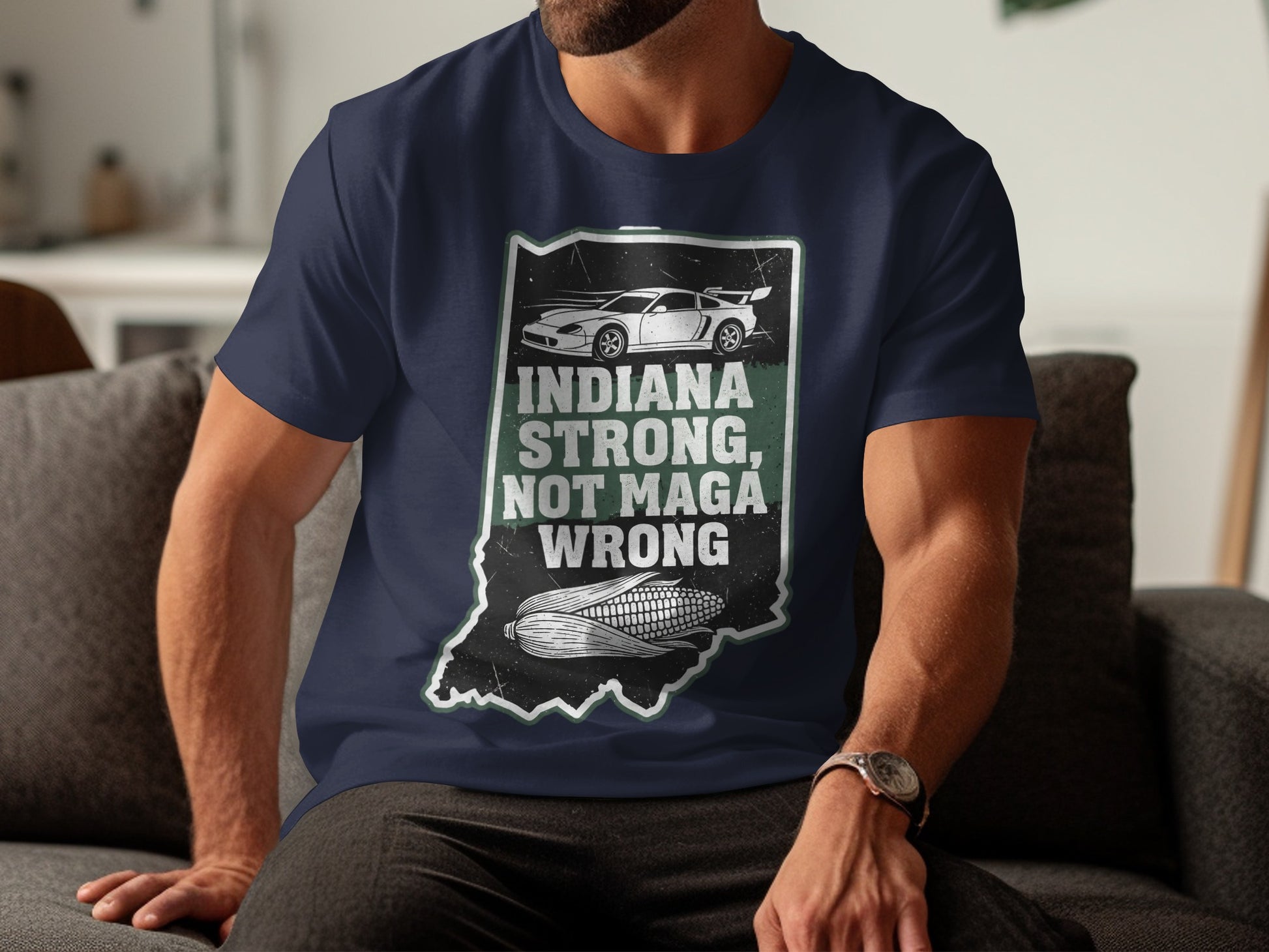 Indiana Strong Not MAGA Wrong Graphic T-shirt product