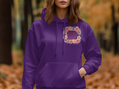 Purple Hoodie with Floral Graphic Design product