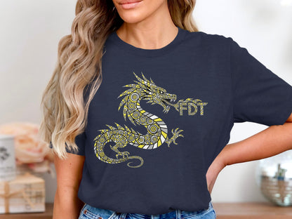 Dragon Design on Black Short Sleeve Shirt product