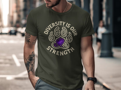 Diversity Is Our Strength Paw Print Graphic T-Shirt