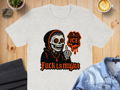 Fuck La Migra ICE Skeleton Graphic T-Shirt product