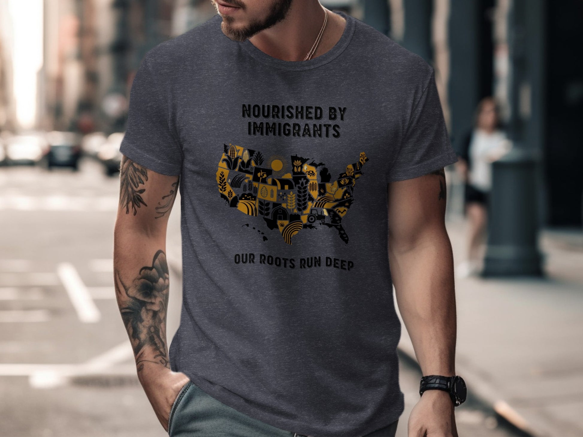 Nourished By Immigrants Our Roots Run Deep t-shirt product