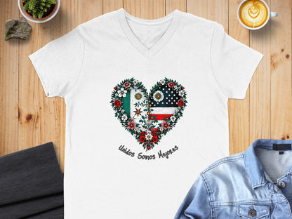Unidos Somos Mejores Heart American Flag T-shirt product type