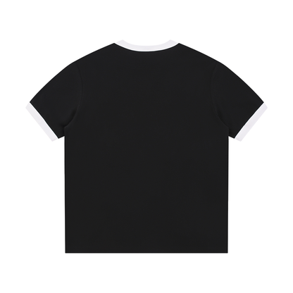 Chinga Tu Maga Contrast Edge Ribbed Crewneck T-Shirt