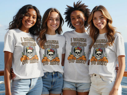 Funny Halloween I Wanna Get Laid To Rest T-shirt product