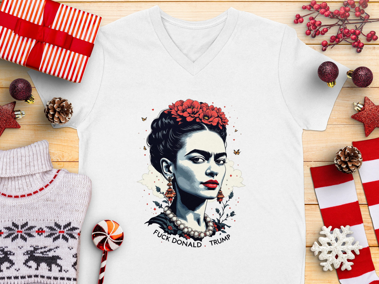 Frida Kahlo F**k Donald Trump Holiday Design Shirt