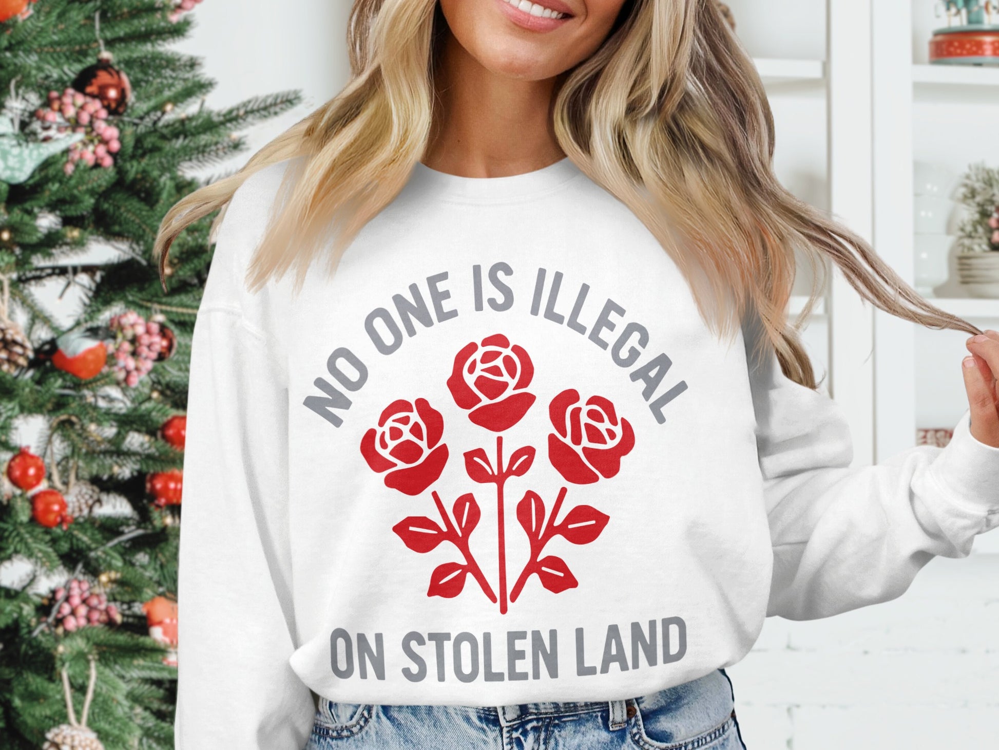 Statement White Sweatshirt Bold Political Message product