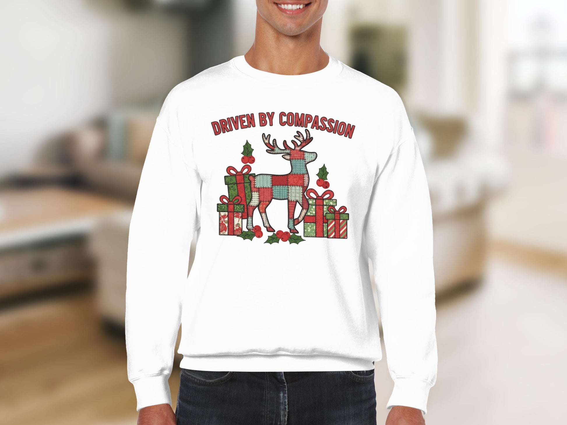 Driven By Compassion Reindeer Sweatshirt