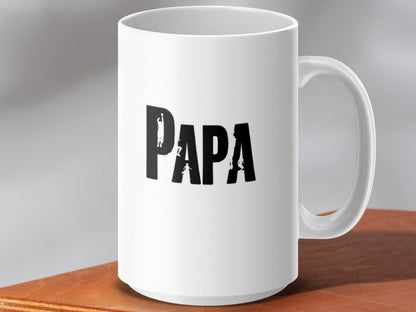 PAPA White Coffee Mug with Black Letters Product
