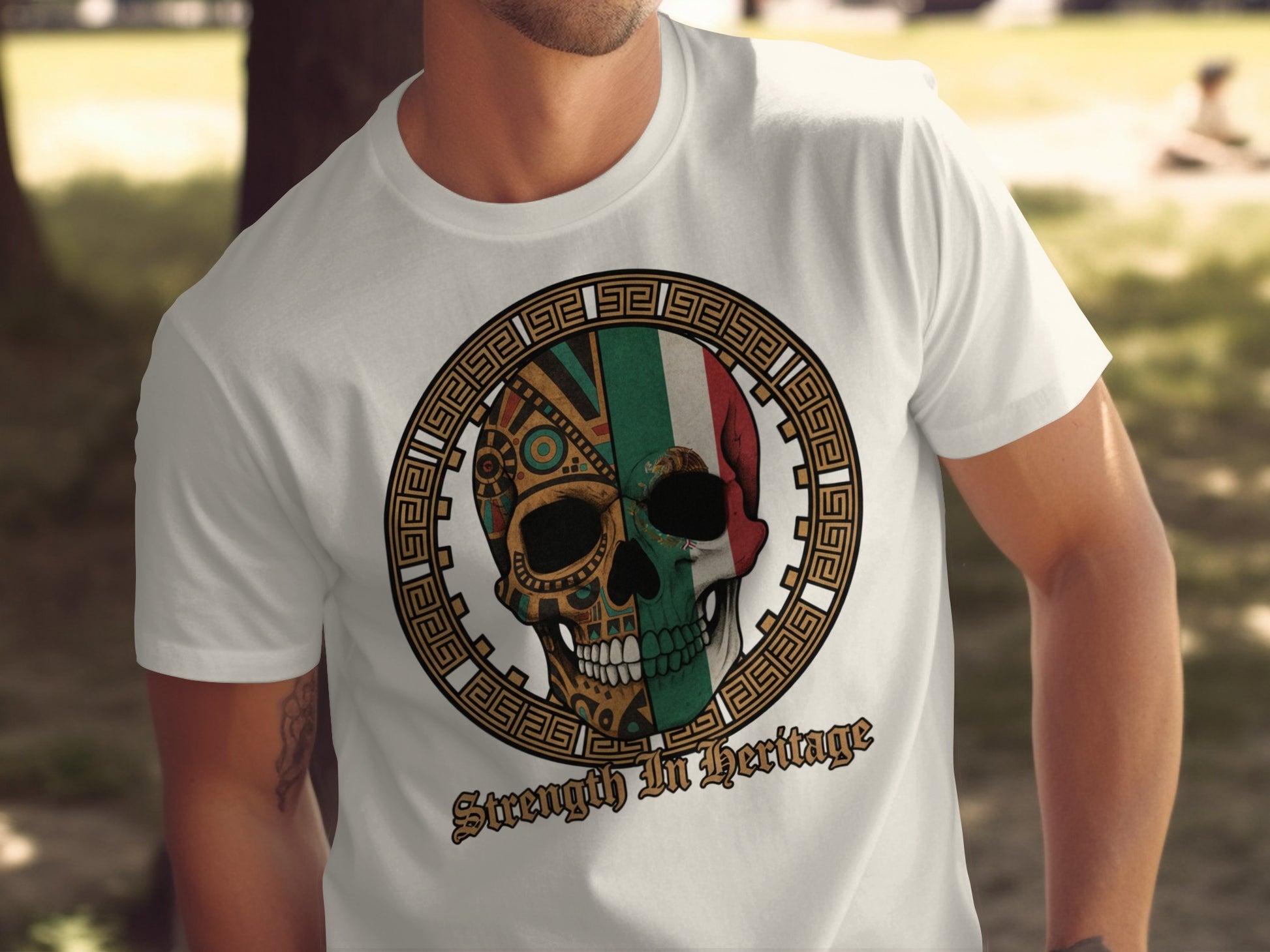Strength In Heritage Skull Graphic T-Shirt