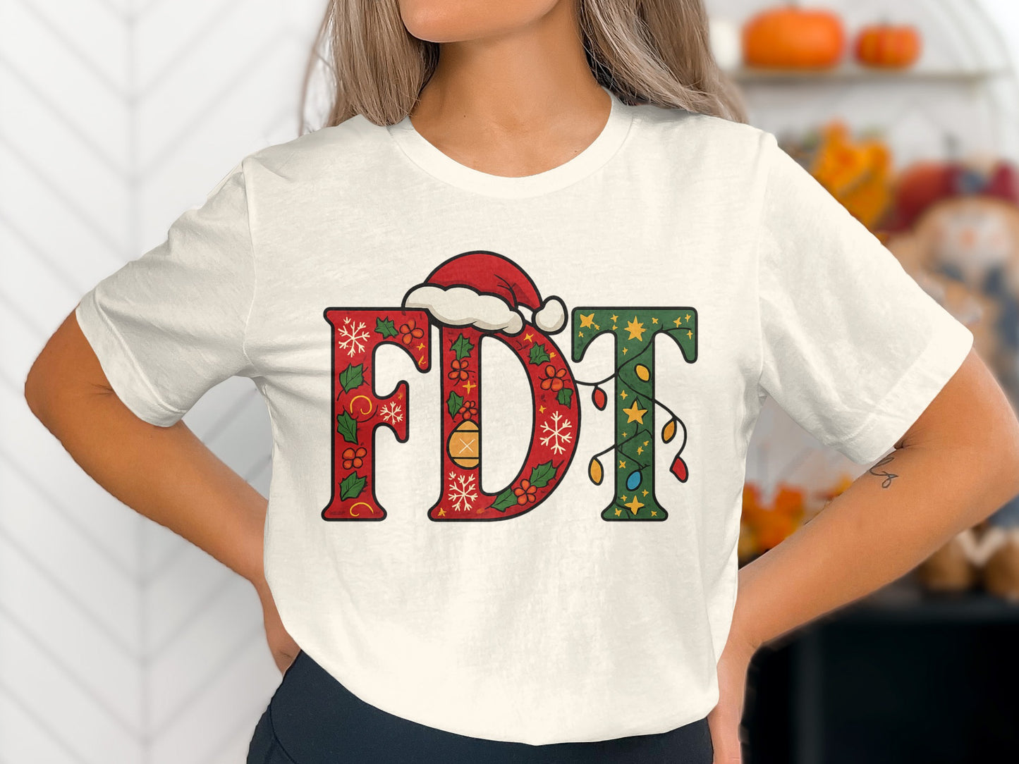 Festive Christmas Theme FDT Graphic Design Shirt
