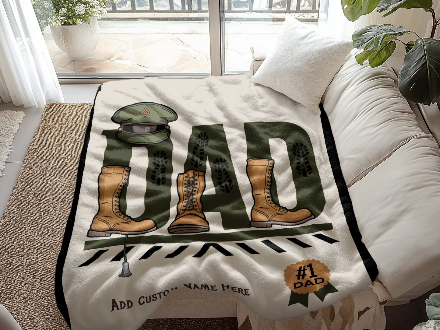 Personalized Military Dad Custom Blanket Product
