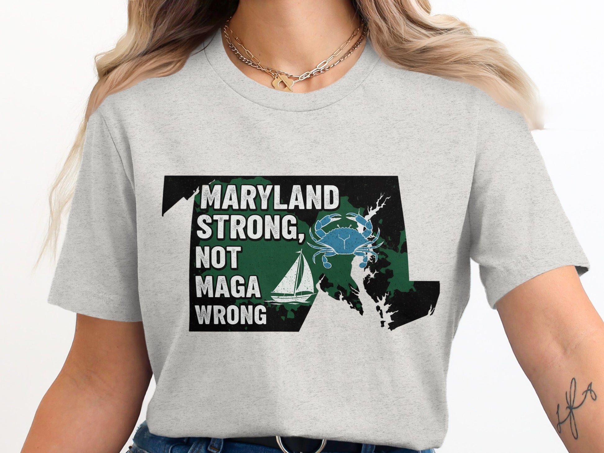 Maryland Strong Not Maga Wrong Graphic T-shirt product type
